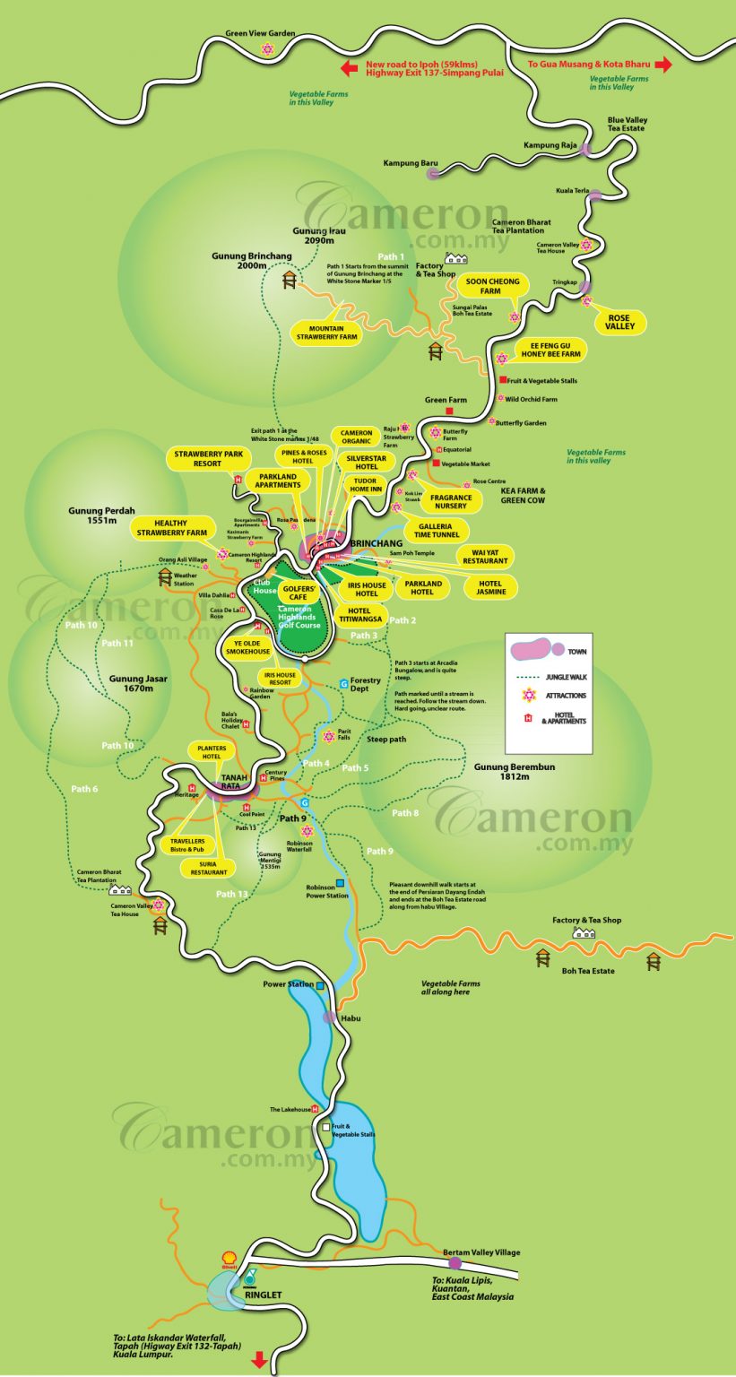 cameron highlands map