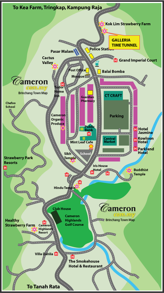 Kampung Raja Cameron Highland Map
